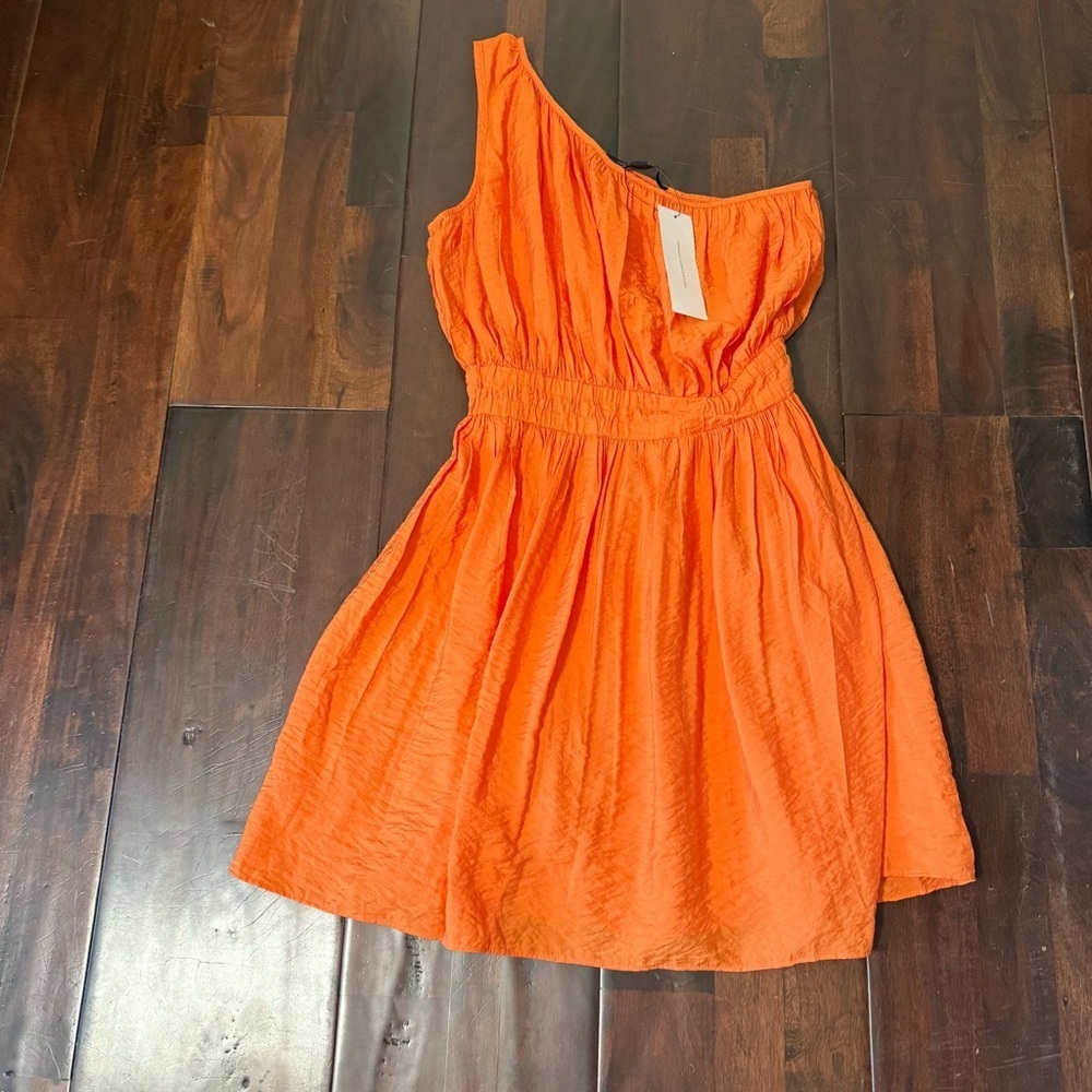 NWT French Connection One Shoulder Mini Dress Women’s Size 2 Orange